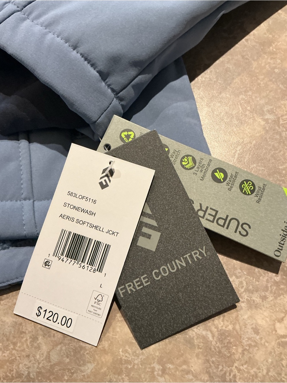 🆕NWT Free Country Pale Blue Hooded Softshell Ski Jacket Large🆕 - Picture 5 of 10